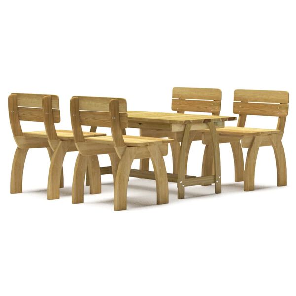 vidaXL 5 Piece Garden Dining Set Impregnated Pinewood