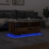 vidaXL Coffee Table with LED Lights Old Wood 90x49x40 cm