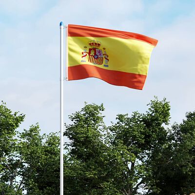 vidaXL Spain Flag and Pole Aluminium 6 m
