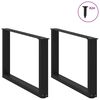 vidaXL Coffee Table Legs U-Shaped 2 pcs Black 60x(42-43) cm Steel