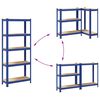 vidaXL 5-Layer Storage Shelves 2 pcs Blue Steel&Engineered Wood