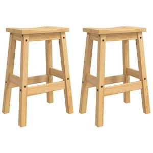 vidaXL Bar Stool 2 pcs Honey Wax 44 x 30 x 63 cm Solid-Pine