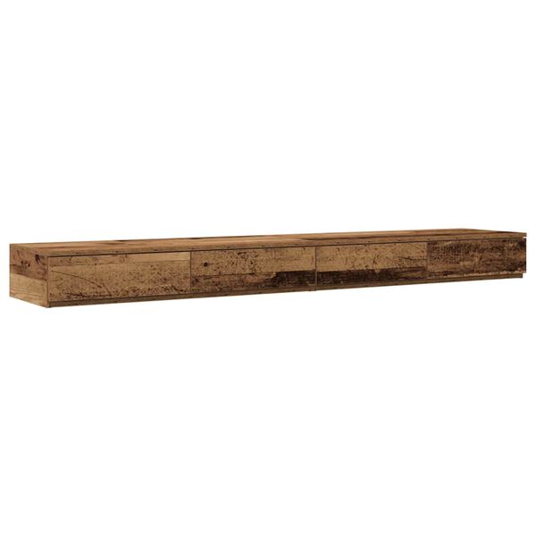vidaXL Bed Drawers Old Wood 200 x 36.5 x 16.5 cm Engineered Wood