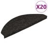 vidaXL Stair Mats Self-adhesive 20 pcs Black 56x17x3 cm