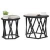 vidaXL Side Table 2 pcs Black Oak Engineered Wood and Steel