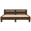 vidaXL Bed Frame with LED without Mattress Brown Oak 200x200 cm