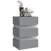 vidaXL LED Bedside Cabinet Grey 45x35x67 cm Engineered Wood