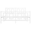 vidaXL Metal Bed Frame without Mattress with Footboard White 140x190cm