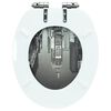 vidaXL WC Toilet Seat with Soft Close Lid MDF New York Design