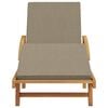 vidaXL Sun Lounger Reclining Taupe 200 x 67 x 84cm Solid Acacia wood