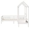 vidaXL Bed and Bench Set with Roof without Mattress White 75x190 cm Small Single