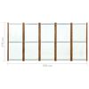 vidaXL 5-Panel Room Divider Cream White 350x170 cm