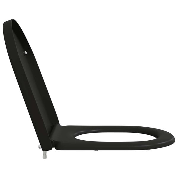 vidaXL Toilet Seat Black 46.2 x 36 x 4.3 cm Duroplast