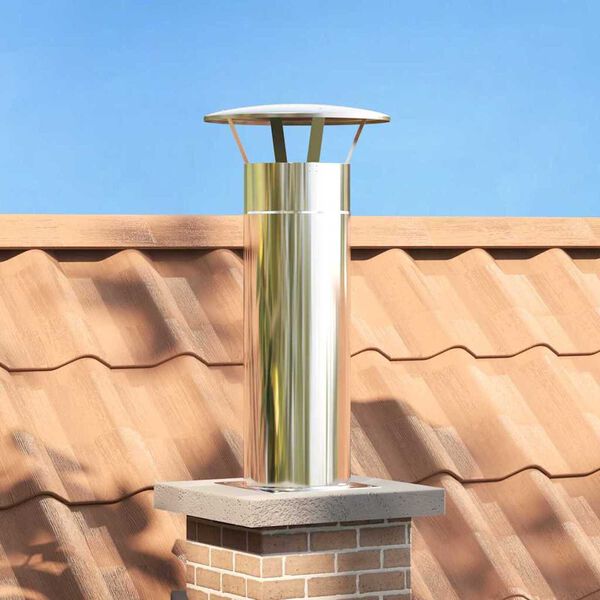 vidaXL Chimney Head Extension Silver 31 x 31 x 50 cm Stainless Steel