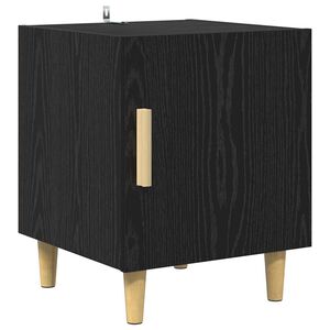 vidaXL Bedside Cabinet Black Oak 40 x 40 x 50 cm Engineered Wood