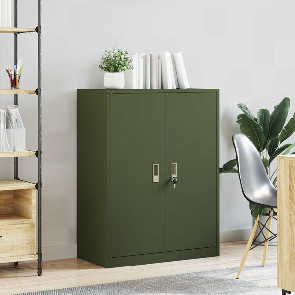 vidaXL Storage Cabinet Olive Green 80 x 40 x 105 cm Steel