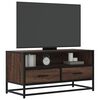 vidaXL TV Cabinet Brown Oak 80x34.5x40 cm Engineered Wood and Metal