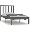 vidaXL Bed Frame without Mattress Grey Solid Wood Pine 90x200 cm
