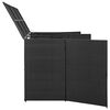 vidaXL Triple Wheelie Bin Shed Black 229x78x120 cm Poly Rattan