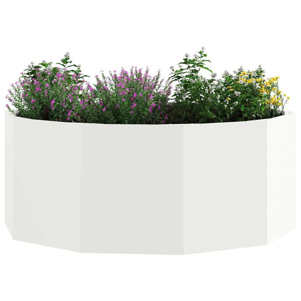 vidaXL Planter White 90 x 90 x 35 cm Steel