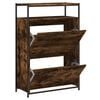 vidaXL Shoe Cabinet Smoked Oak 75x34x112 cm Engineered Wood