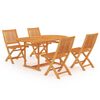 vidaXL 5 Piece Garden Dining Set Solid Teak Wood