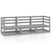 vidaXL Garden Sofa | Grey | Solid pinewood | 3-Seater | Modular | Garden Sofa