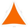 vidaXL Sunshade Sail Oxford Fabric Triangular 3.6x3.6x3.6 m Orange