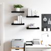 vidaXL Floating Wall Shelves 4 pcs Black 40x23x3.8 cm MDF