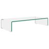 vidaXL TV Stand/Monitor Riser Glass Clear 70x30x13 cm