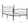 vidaXL Bed Frame without Mattress with Slatted Base Black Metal 90x200 cm