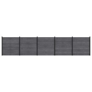 vidaXL Fence Set 5 pcs 872 x 186 cm WPC and Aluminium Grey