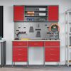 vidaXL Work Cabinet with Drawer 8 pcs Red Engineered Wood and Steel
