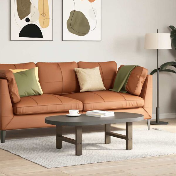 vidaXL Coffee Table Legs Natural Steel 2 pcs 50x(30-31) cm Steel