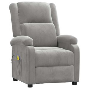 vidaXL Massage Chair Light Grey Velvet