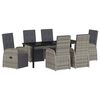 vidaXL Garden Dining Set with Cushion 7 pcs Grey Poly Rattan