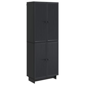 vidaXL Cabinet Set 2 pcs Black 66 x 34.5 x 90 cm Engineered Wood