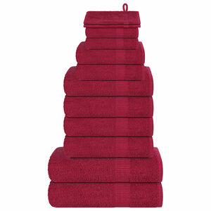 vidaXL 12 Piece Towel Set "FROGN" Bordeaux 360 gsm