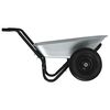 vidaXL Wheelbarrow Silver and Black 124 x 73 x 65 cm Steel