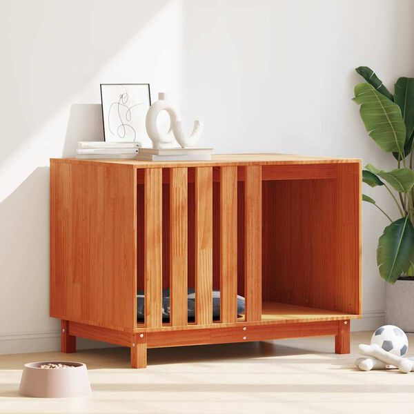 vidaXL Dog House Wax Brown 90 x 60 x 67 cm Solid Pine Wood