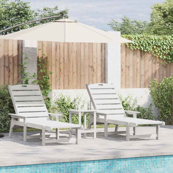 vidaXL Garden Lounge Furniture 3 pcs White 38 x 38 x 46cm Polyethylene