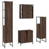 vidaXL 4 Piece Bathroom Cabinet Set Brown Oak Engineered Wood