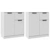 vidaXL Sideboards 2 pcs White 60x30x70 cm Engineered Wood