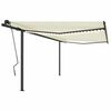 vidaXL Manual Retractable Awning with LED 4,5x3 m Cream