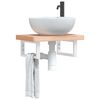 vidaXL Basin Shelf Wall Mounted Steel and Solid Wood Beech