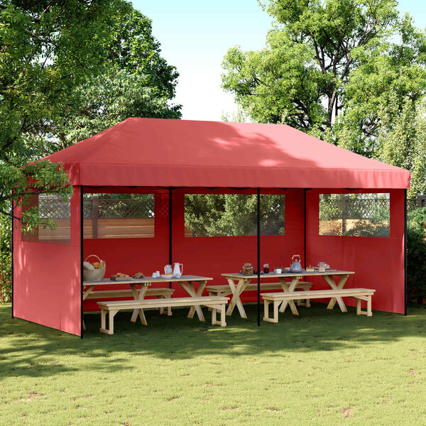 vidaXL Party Tent Folding Burgundy 292 x 580 x 315 cm Oxford Fabric