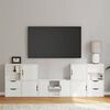 vidaXL 5 Piece TV Units with Storage ODDA White Solid Wood Pine