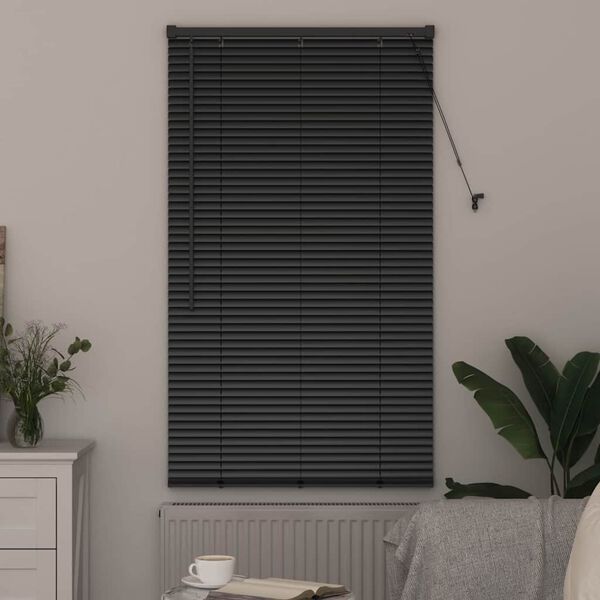 vidaXL Venetian Blinds Height Adjustable Black 175 x 80 cm Aluminium