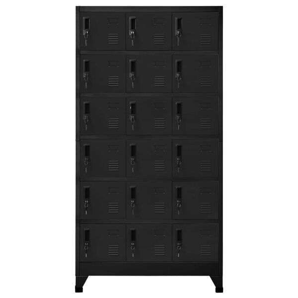 vidaXL Locker Cabinet Black 90x40x180 cm Steel