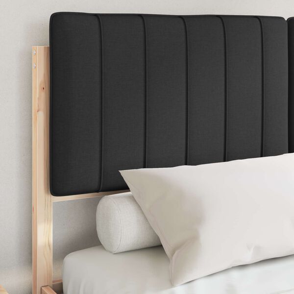 vidaXL Bed Frame with Upholstered Headboard Black 140 x 190 cm
